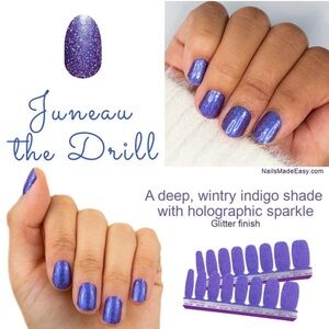 Juneau the Drill Indigo Holographic Sparkle Press-On Nails